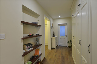 130平混搭风格两居装修走廊置物架设计图