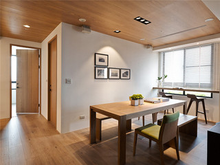 90㎡现代北欧三居装修餐桌椅设计图