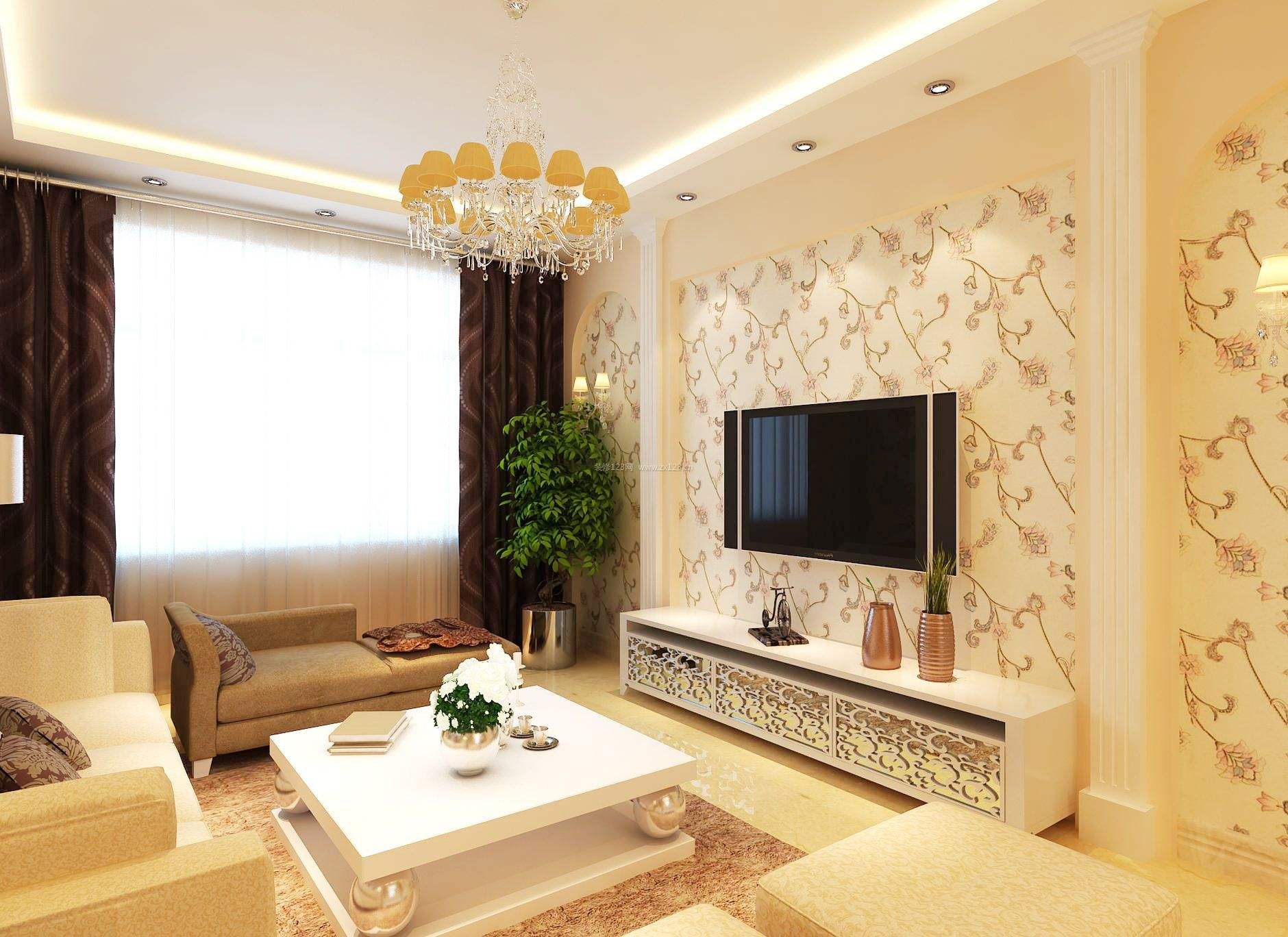 【新空间装饰】客厅壁纸装修效果图 让你的客厅光鲜亮丽