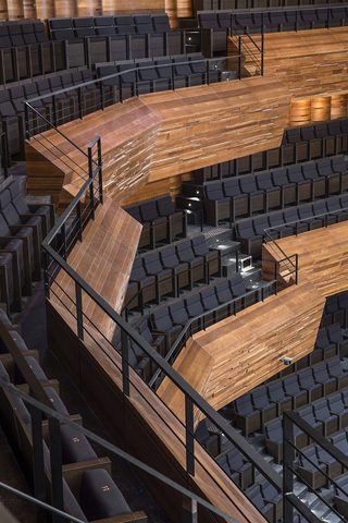 木制音乐厅观众席局部设计效果图