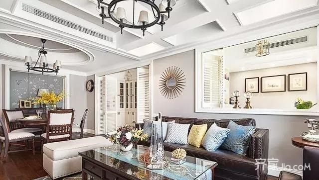 美式风格九宫格吊顶