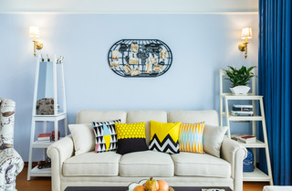 现代美式风格沙发背景墙装修效果图