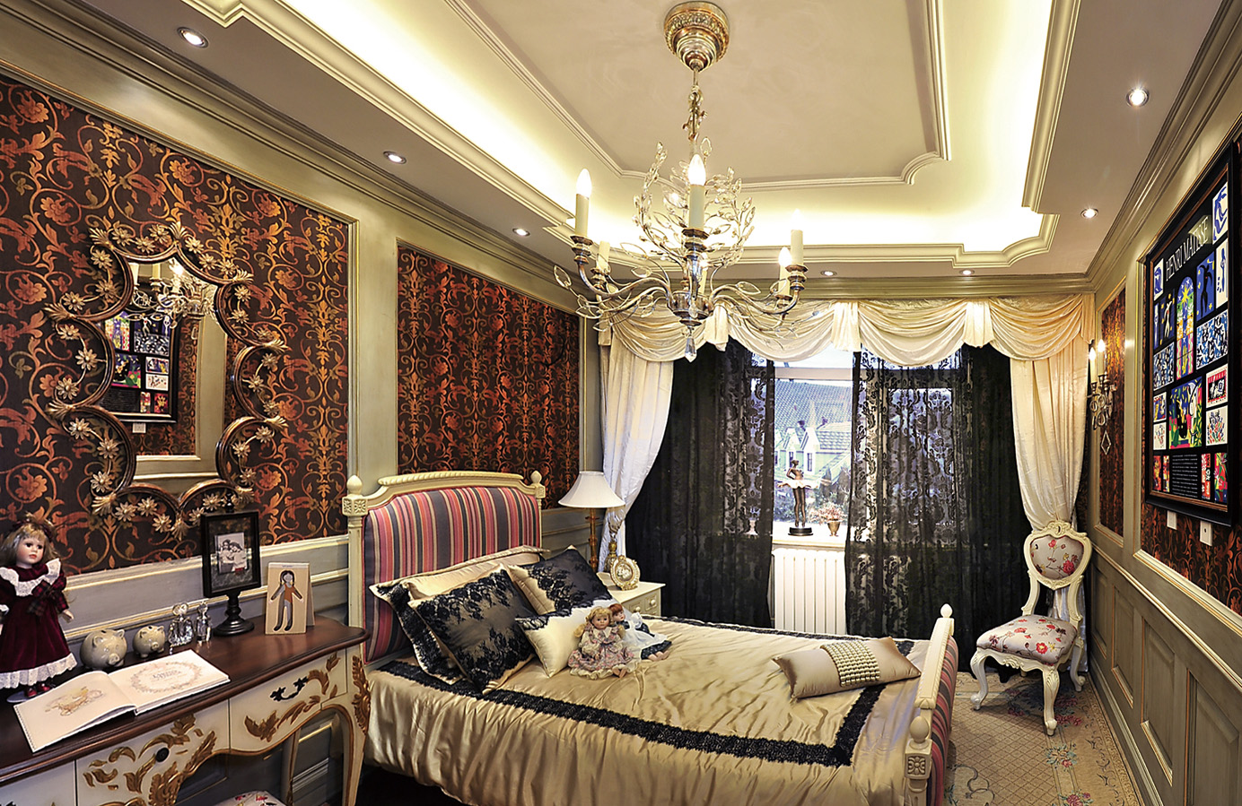 古典美式风格别墅卧室装修效果图