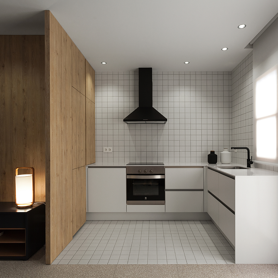 50平极简风公寓厨房装修效果图