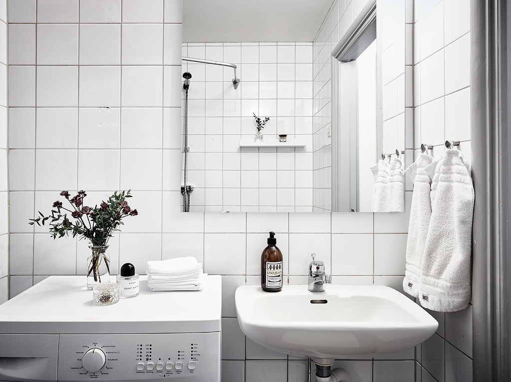 北欧风小户型公寓洗手台装修效果图