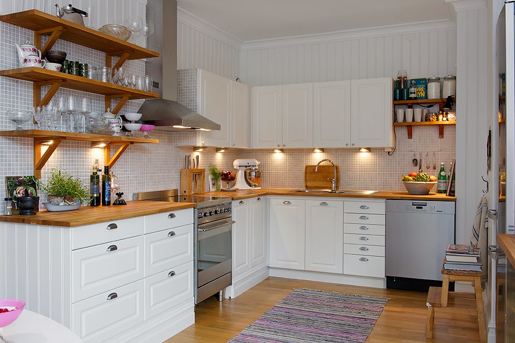 白色简约北欧风公寓厨房装修效果图
