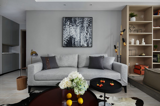 现代简约三居室沙发背景墙装修效果图