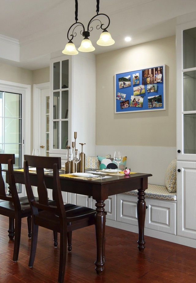 120平美式风格餐厅卡座装修设计图