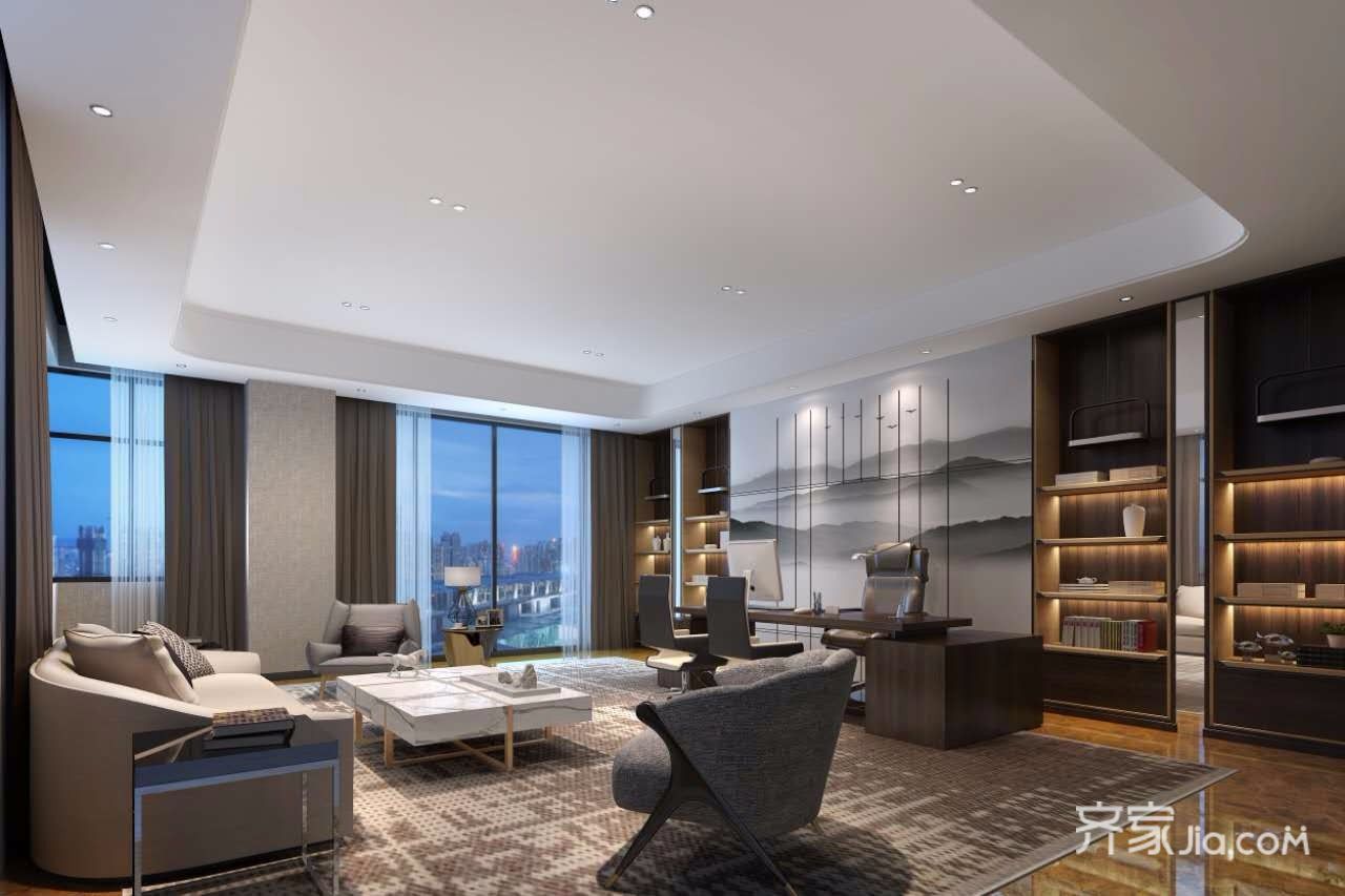 50万2200平米现代办公空间装修效果图,现代时尚风格办公室设计装修