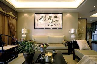 大户型中式风格沙发背景墙装修效果图