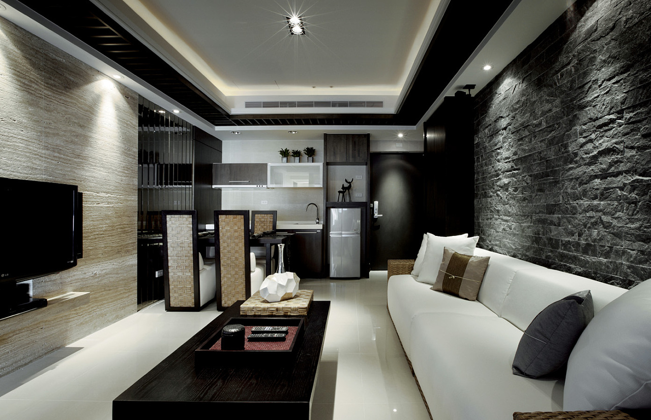 公寓装修,140平米以上装修,20万以上装修,现代简约风格,混搭风格,黑白,灰色,客厅