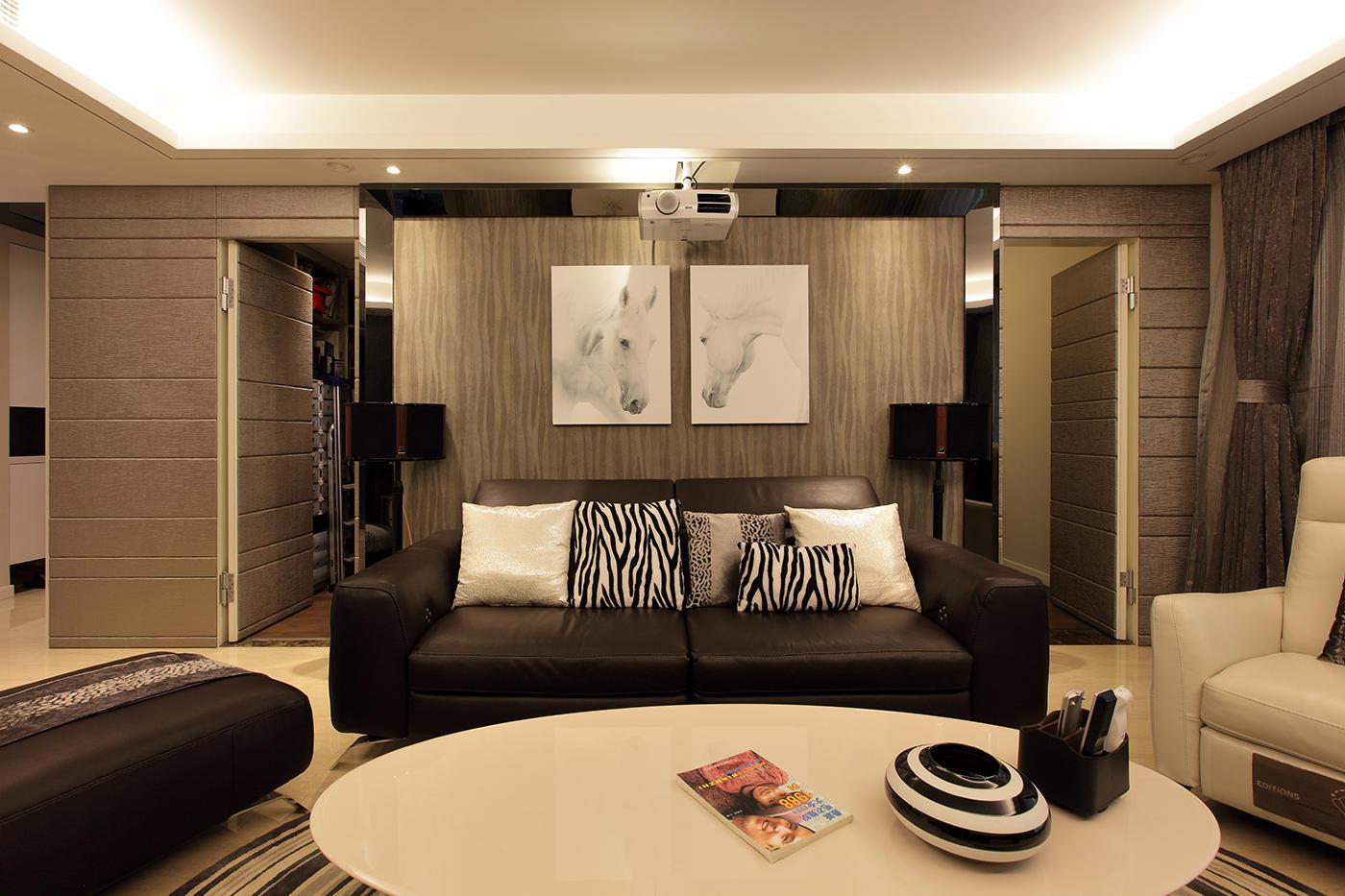 140平米以上装修,三居室装修,10-15万装修,现代简约风格,客厅,沙发,灰色