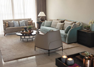大户型现代轻美式装修沙发搭配图