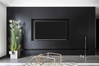 大户型极简现代风格电视背景墙装修效果图