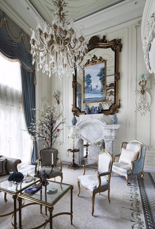 法式古典别墅客厅装修效果图