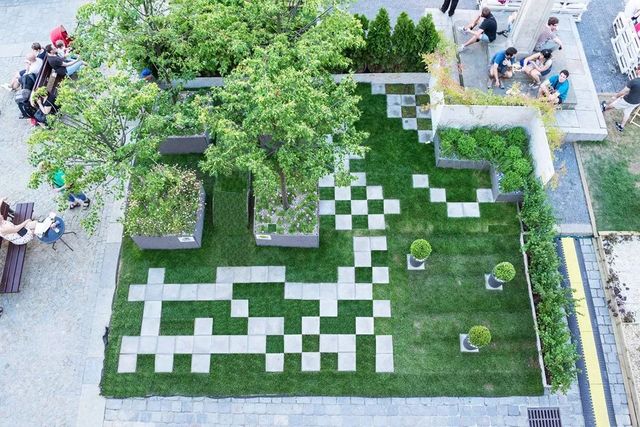 正方形花园设计效果图图片