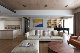 现代台式公寓客厅装修效果图
