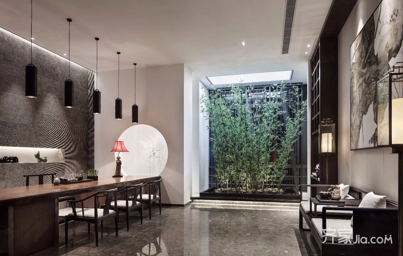 690新古典大平层装修效果图,私人会所 禅意中式风格装修案例效果图