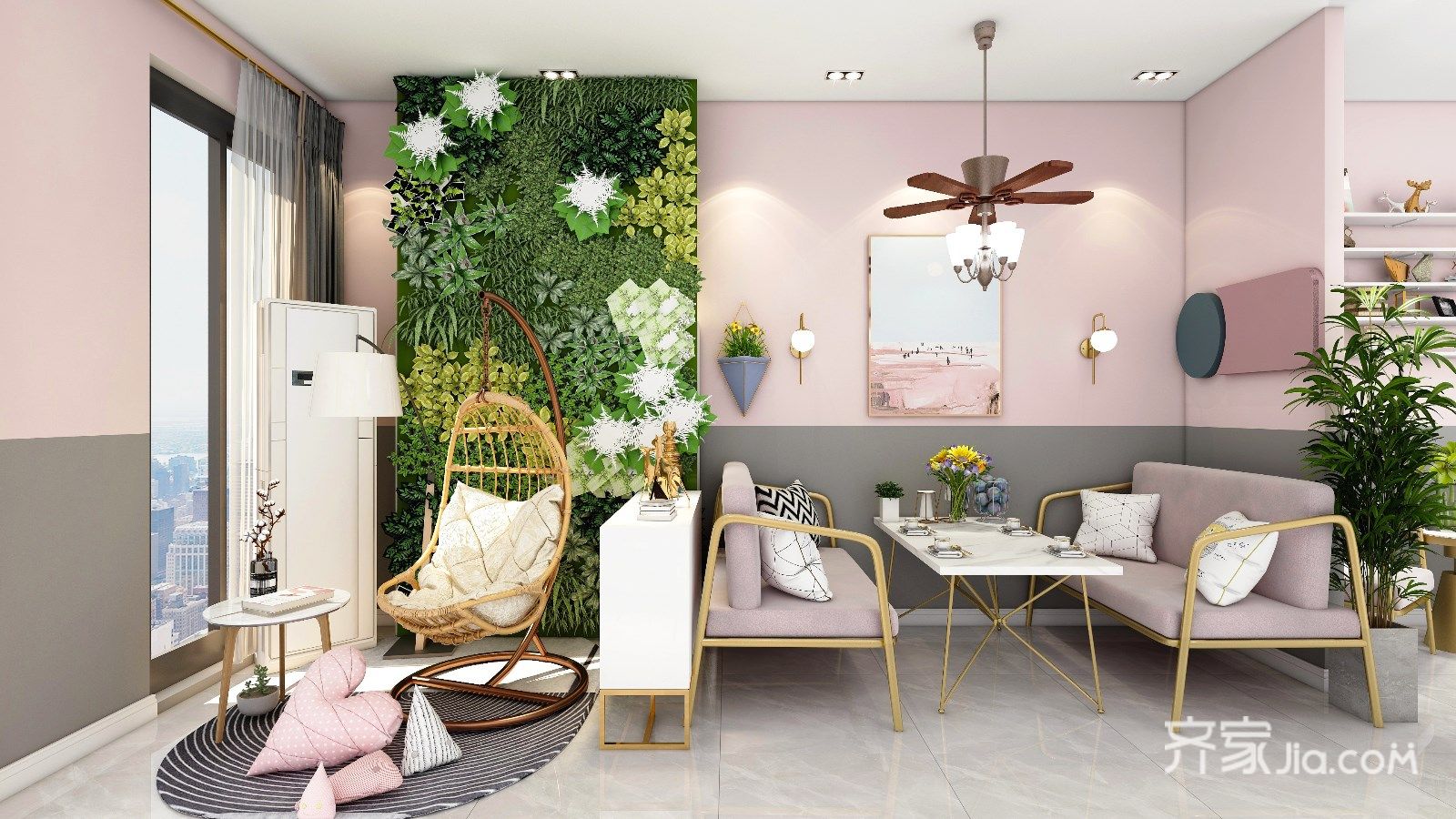 7万55平米北欧商铺装修装修效果图,中原万达减脂餐商铺装修案例效果图