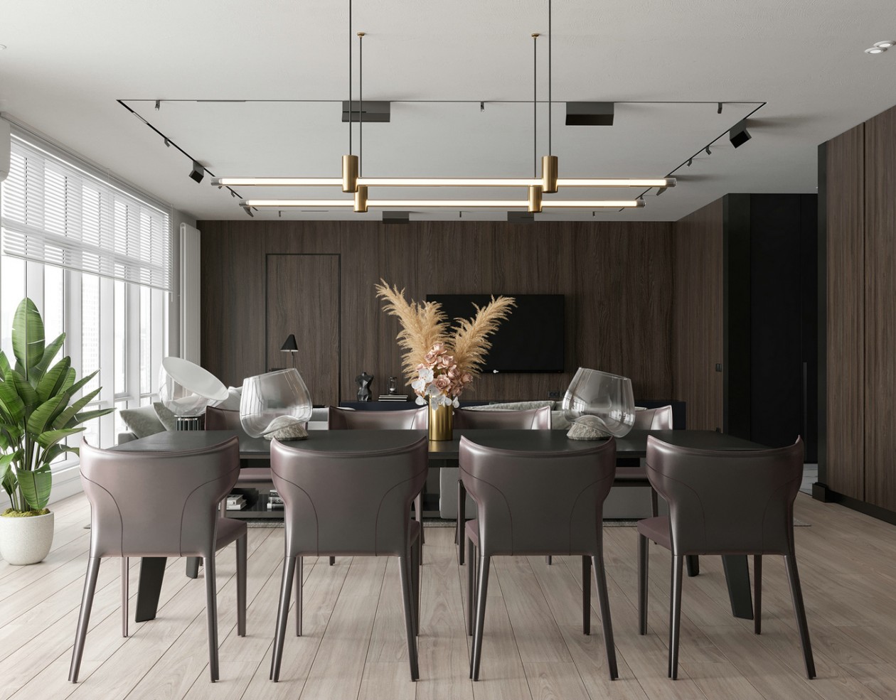 100平现代风公寓餐厅装修效果图