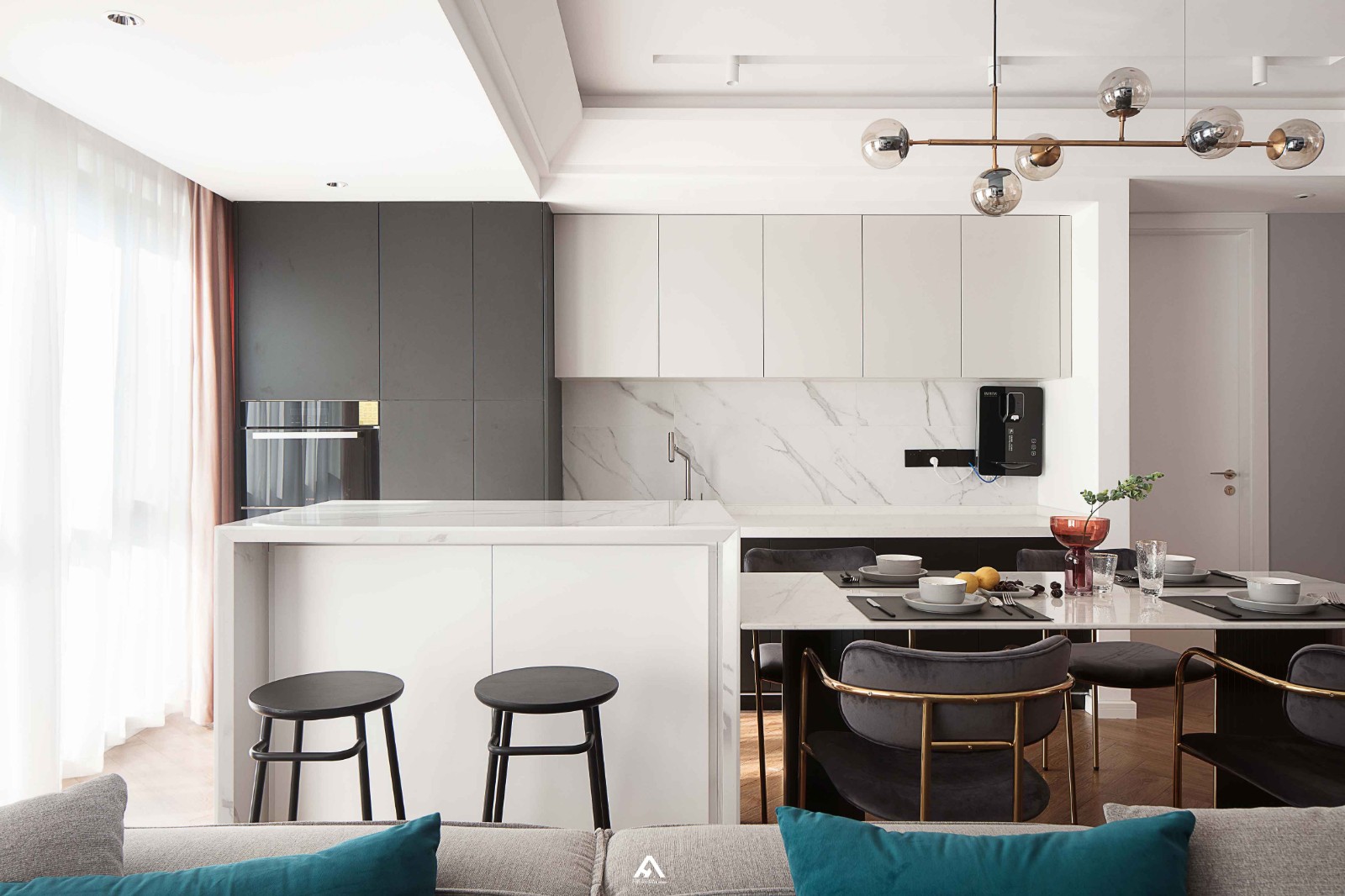 现代风格开放式厨房吧台装修效果图 – 设计本装修效果图