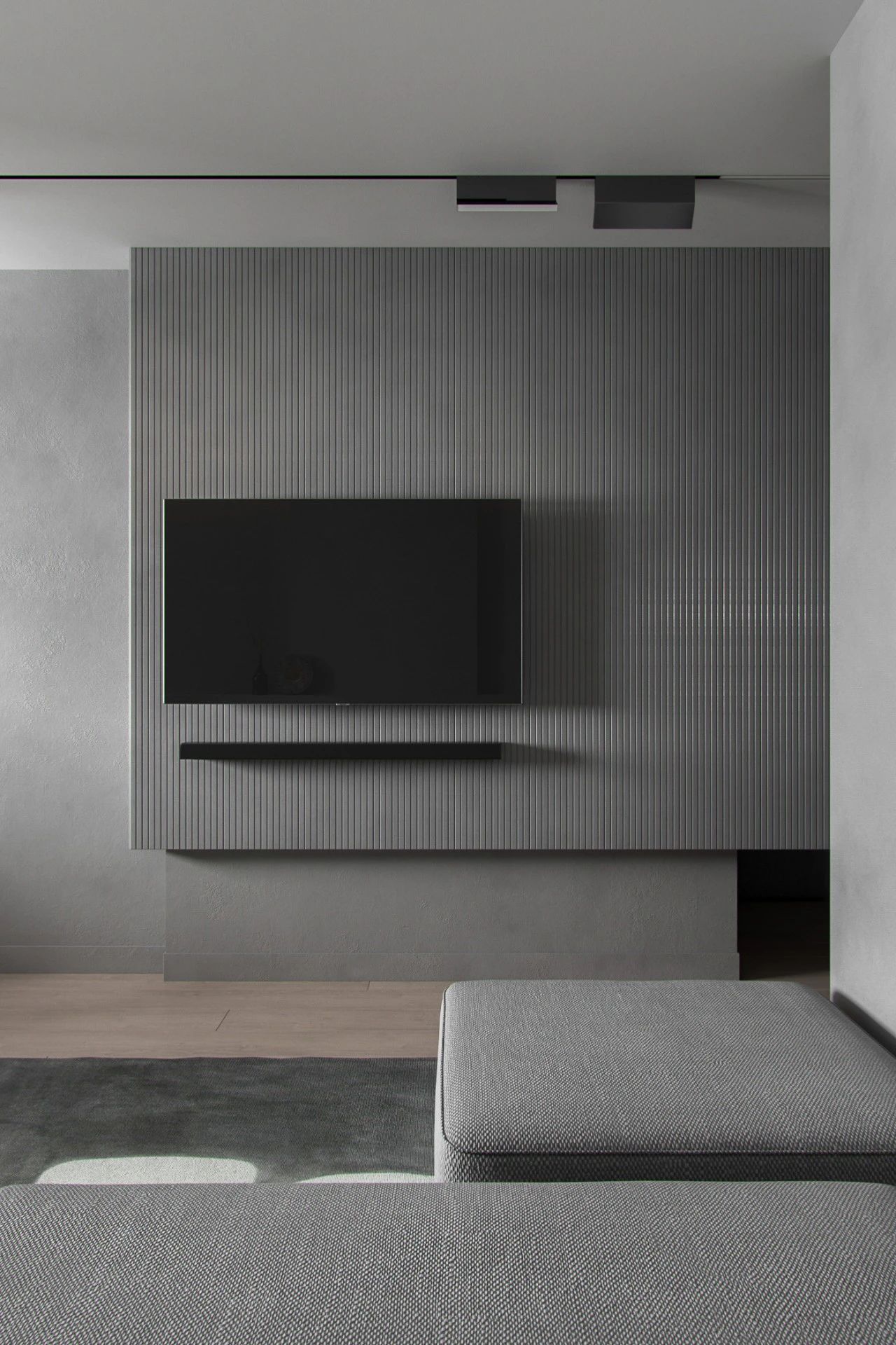 现代简约风格电视背景墙装修效果图北欧简约二居室电视背景墙装修效果