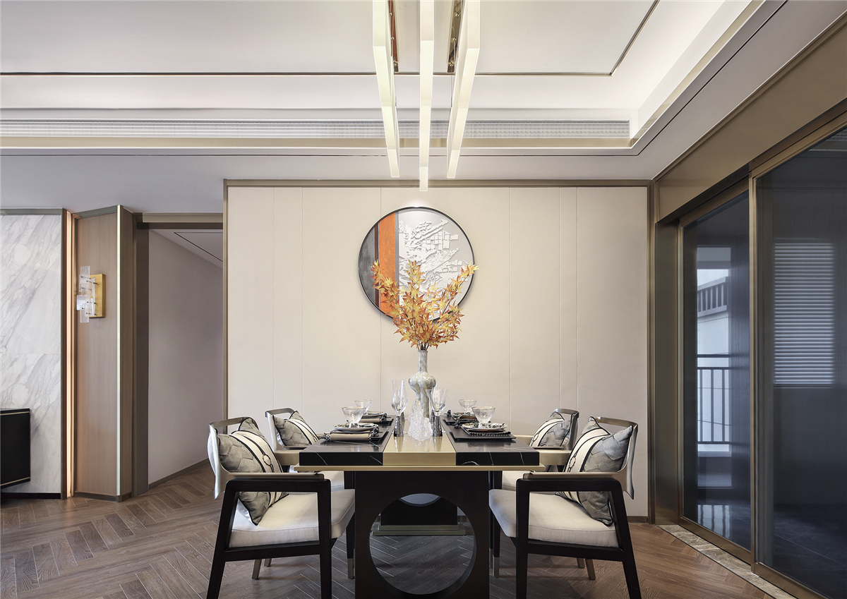 110m²新中式餐厅装修效果图