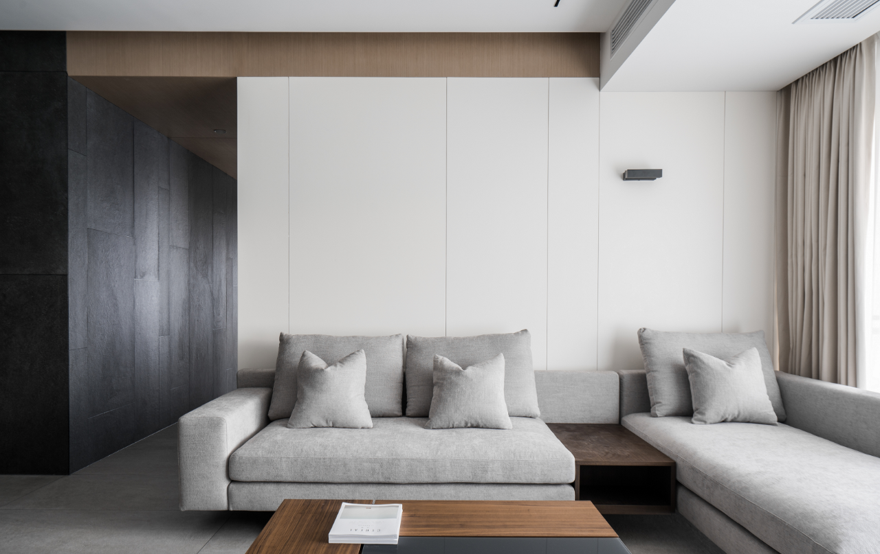 极简现代三居沙发背景墙装修效果图